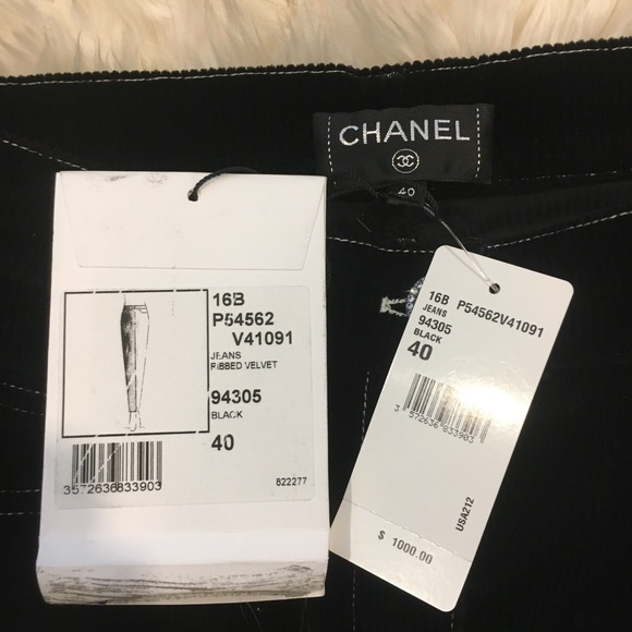 NWT Chanel Black Velvet Pants 16B tweed pockets 40 - Picture 6 of 8